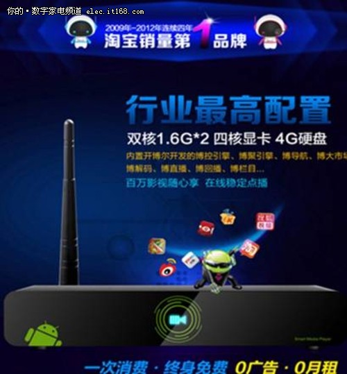 開博爾K6S高清播放器 隨心影視大樂透